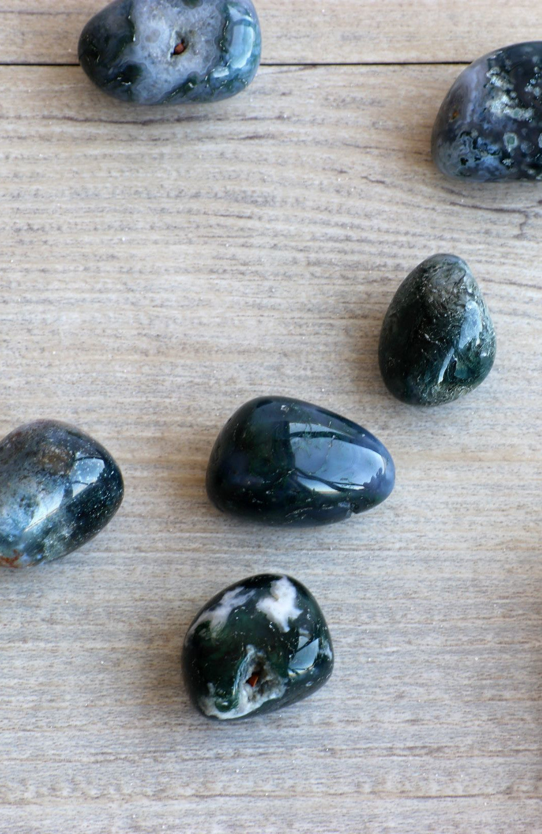Green Moss Agate Tumbled Stone